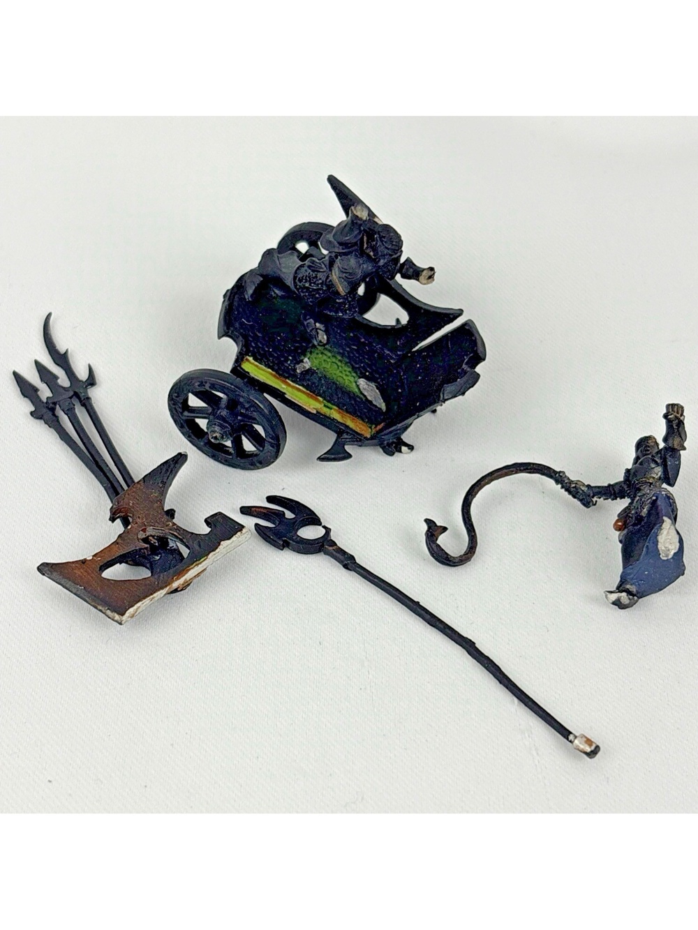 Warhammer Fantasy AOS Dark Elves Cold One Chariot Of Naggarond Metal OOP Partial